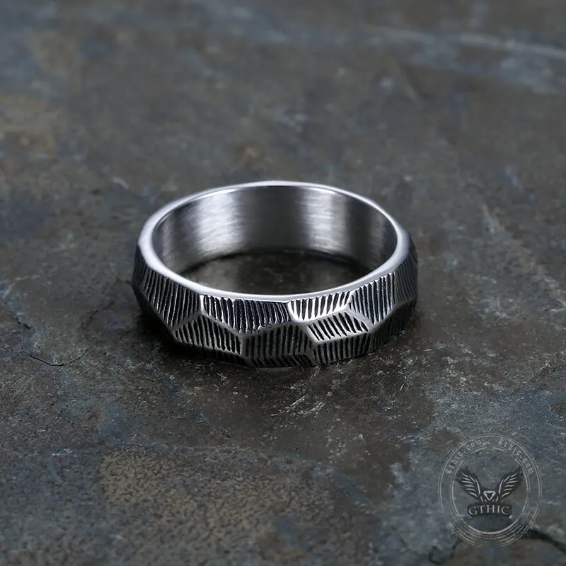 Striped Pattern Stainless Steel Ring sold by GTHIC product image thumbnail 4