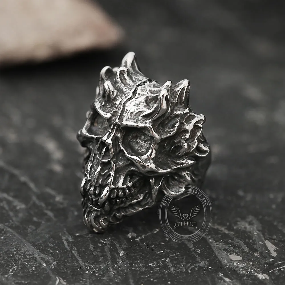 Flaming Skull Stainless Steel Ring sold by GTHIC product image thumbnail 4