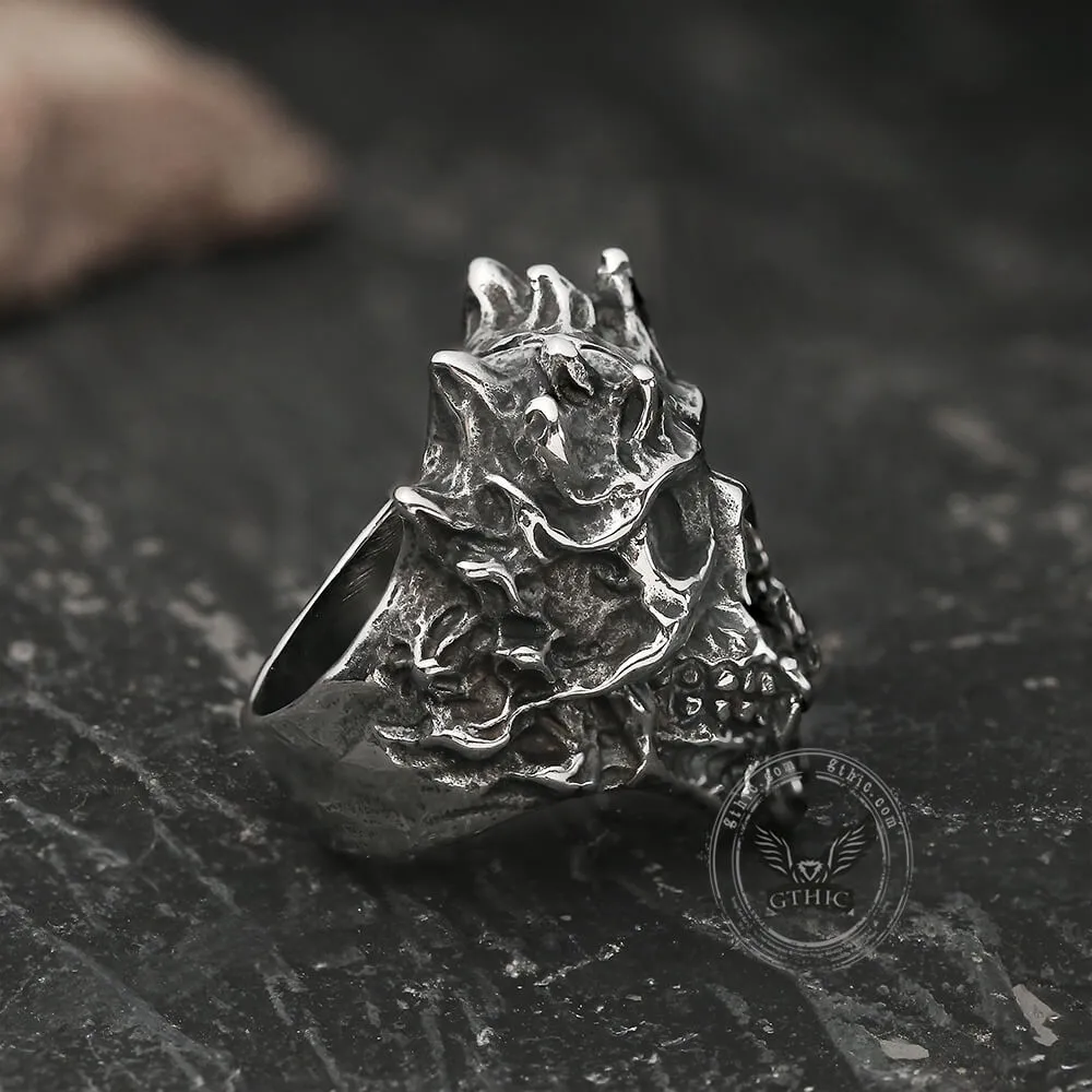 Flaming Skull Stainless Steel Ring sold by GTHIC product image thumbnail 5