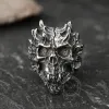 Flaming Skull Stainless Steel Ring sold by GTHIC