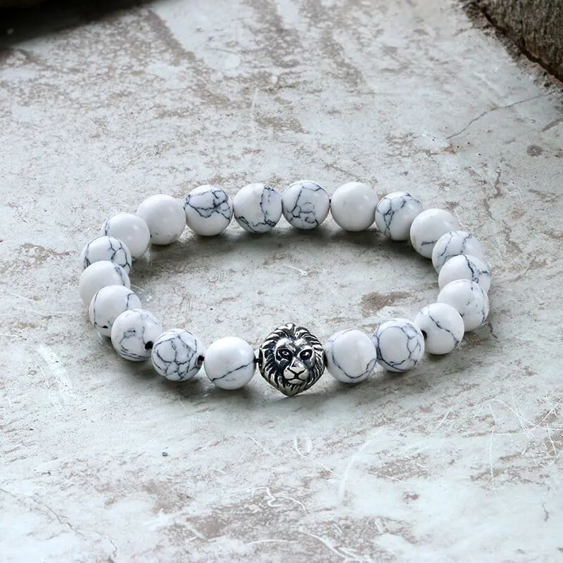 Lion Head Agate Stone Stainless Steel Bead Bracelet sold by GTHIC product image thumbnail 4