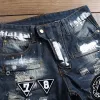Men's Ripped Patchwork Skinny Straight-fit Pants sold by GTHIC