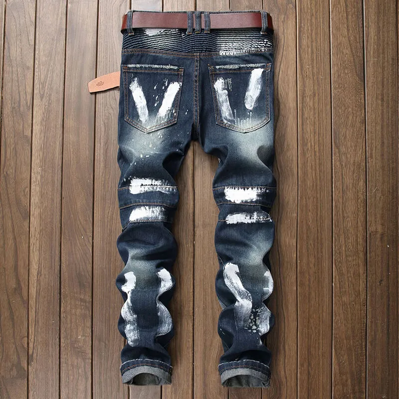 Men's Ripped Patchwork Skinny Straight-fit Pants sold by GTHIC product image thumbnail 3