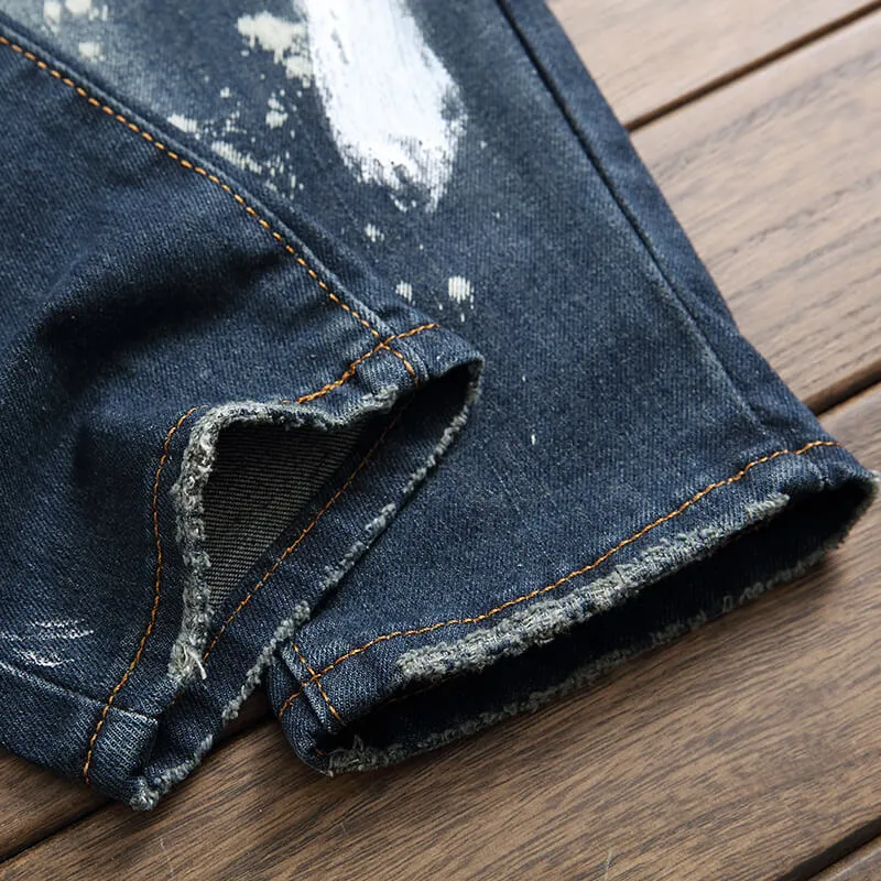 Men's Ripped Patchwork Skinny Straight-fit Pants sold by GTHIC product image thumbnail 5