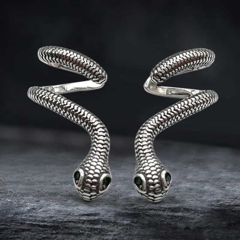 Green Eye Snake Sterling Silver Ear Cuffs sold by GTHIC product image thumbnail 4