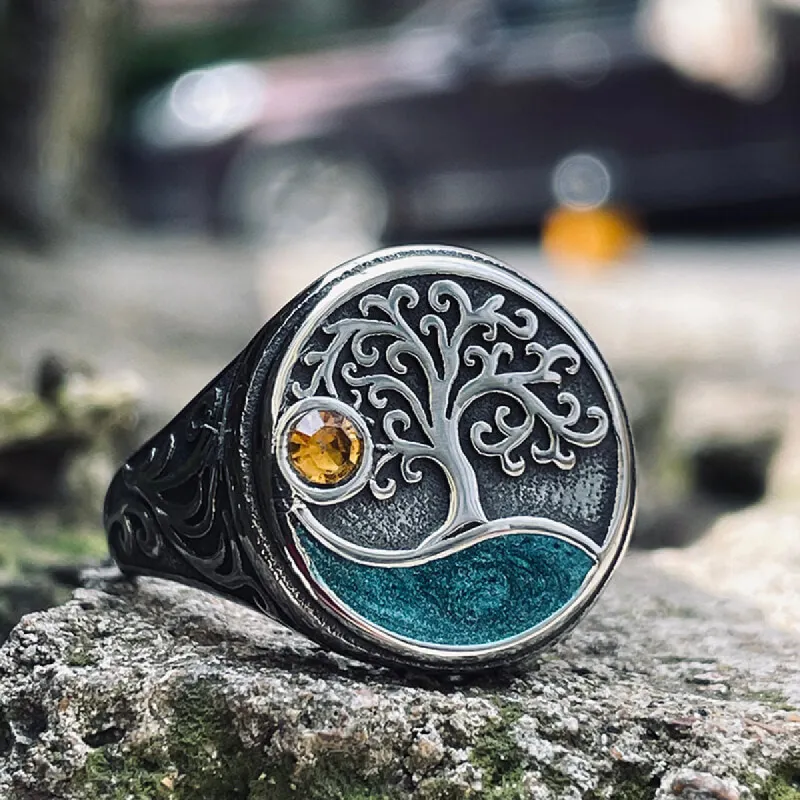Viking Tree of Life Stainless Steel Amulet Ring sold by GTHIC