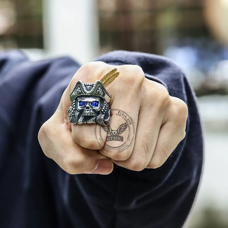 Feather Hat Pirate Stainless Steel Ring sold by GTHIC product image thumbnail 2