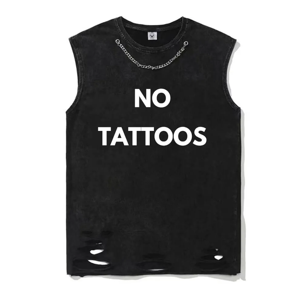 No Tattoos Vintage Washed T-shirt Vest Top sold by GTHIC product image thumbnail 2