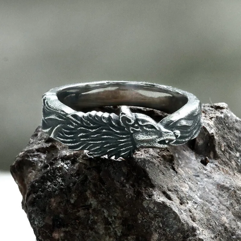 Wolf Loyalty Stainless Steel Animal Ring sold by GTHIC