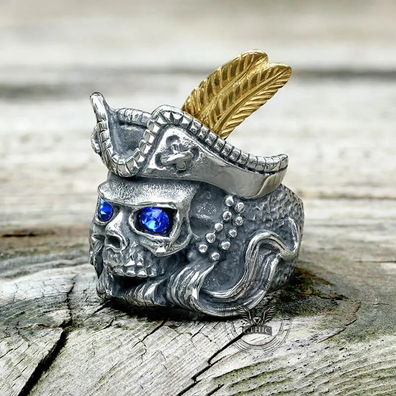 Feather Hat Pirate Stainless Steel Ring sold by GTHIC product image thumbnail 3