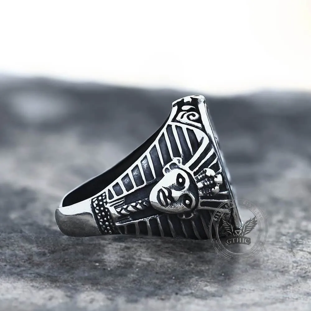Ancient Egyptian Pharaoh Horus Tutankhamun Stainless Steel Ring sold by GTHIC product image thumbnail 5