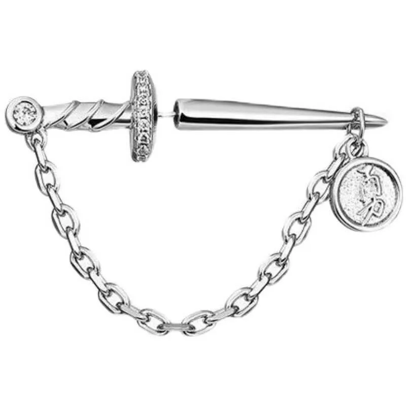 Sword with Chain Silver Plated Copper Earrings sold by GTHIC product image thumbnail 5