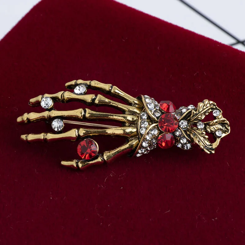 Skeleton Hand Alloy Skull Brooch sold by GTHIC product image thumbnail 4