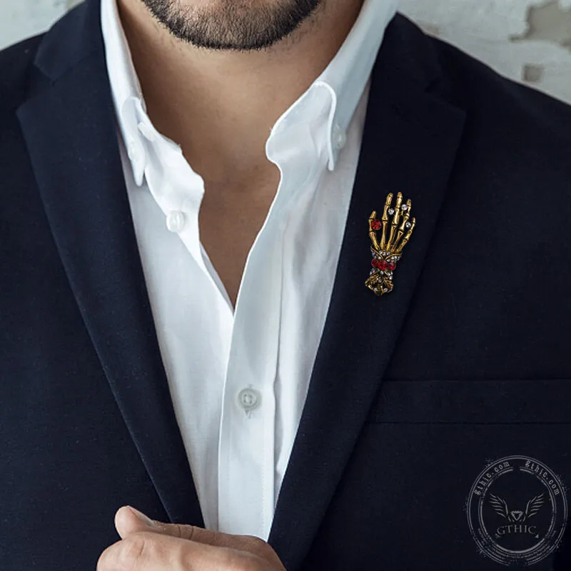 Skeleton Hand Alloy Skull Brooch sold by GTHIC product image thumbnail 2