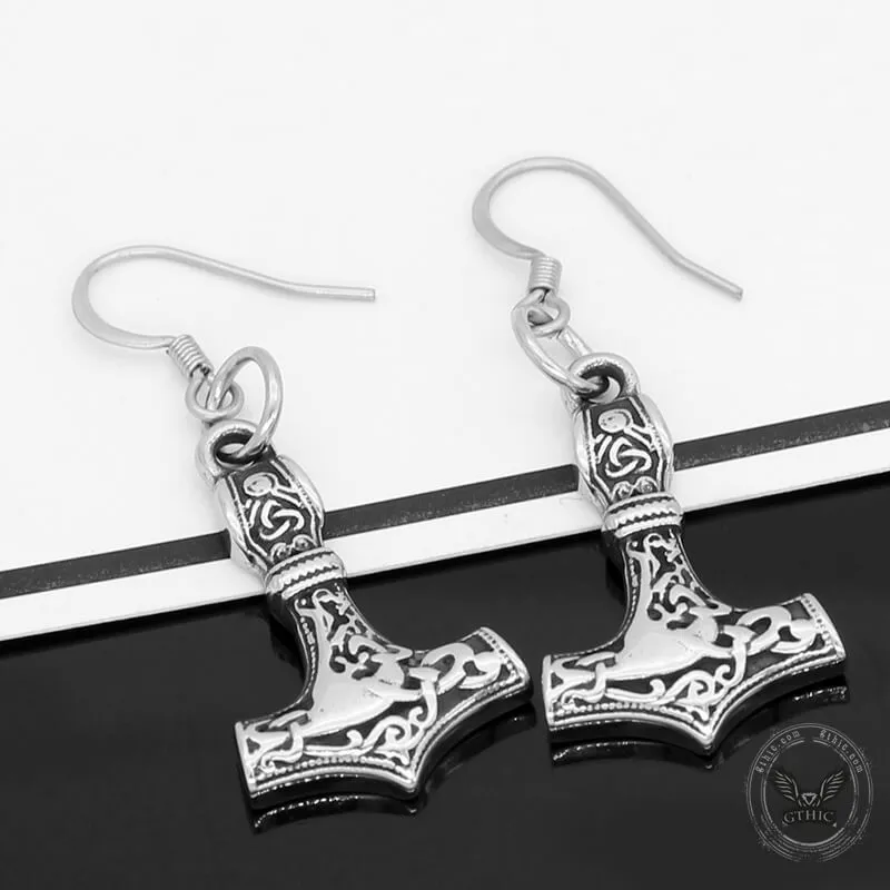 Odin Mjolnir Stainless Steel Viking Earrings sold by GTHIC product image thumbnail 2