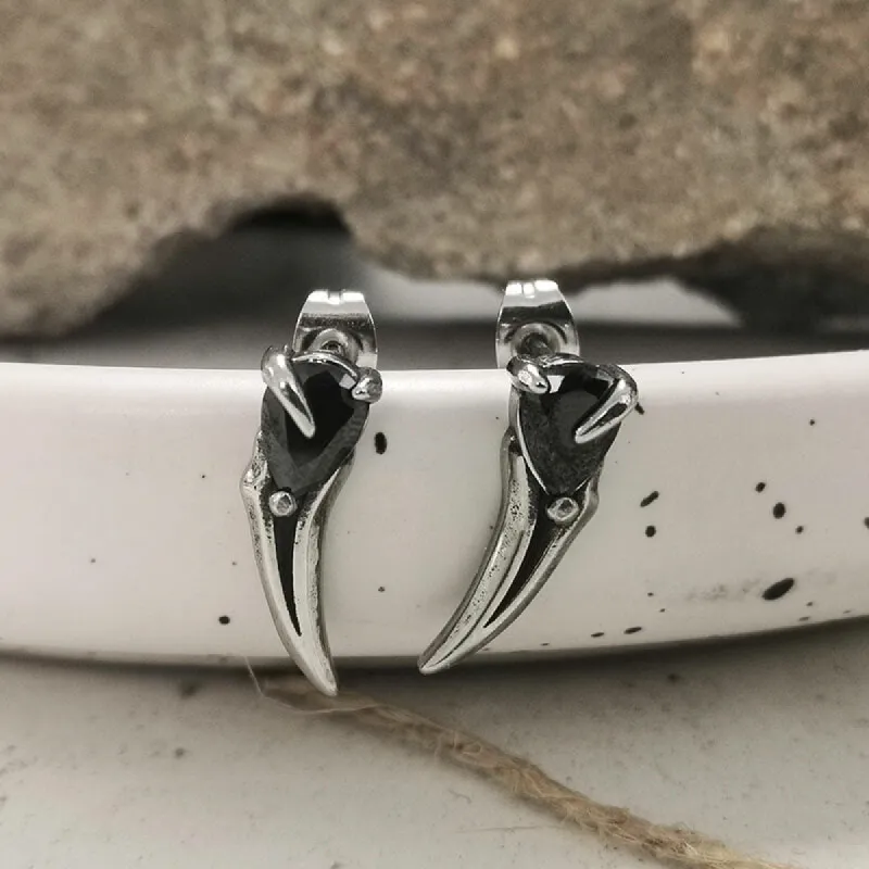 Raven Beak Stainless Steel Stud Earrings sold by GTHIC