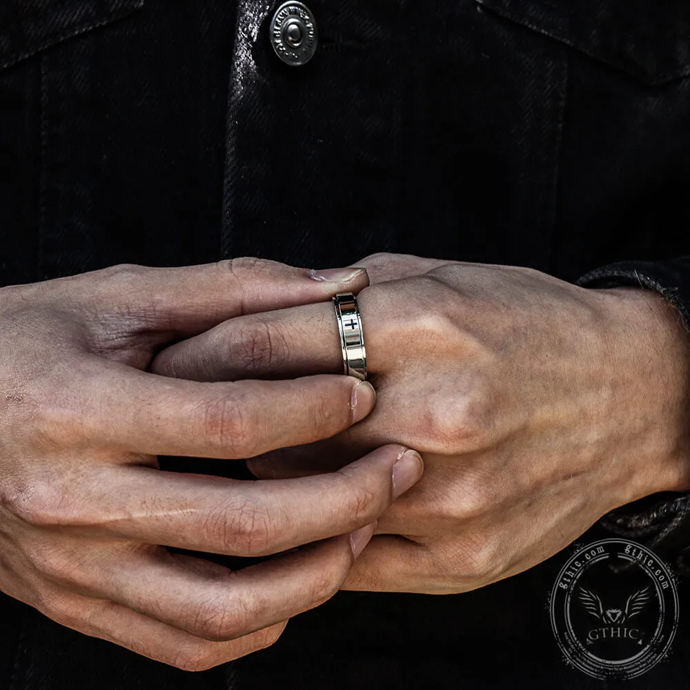 Simple Cross Stainless Steel Decompression Spinner Ring sold by GTHIC product image thumbnail 3