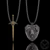 Sword and Shield Sterling Silver Skull Pendant sold by GTHIC