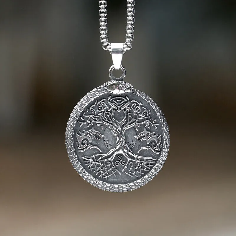 Yggdrasil Ouroboros Stainless Steel Pendant sold by GTHIC product image thumbnail 4