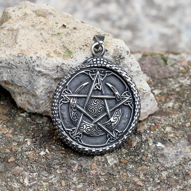 Yggdrasil Ouroboros Stainless Steel Pendant sold by GTHIC product image thumbnail 2