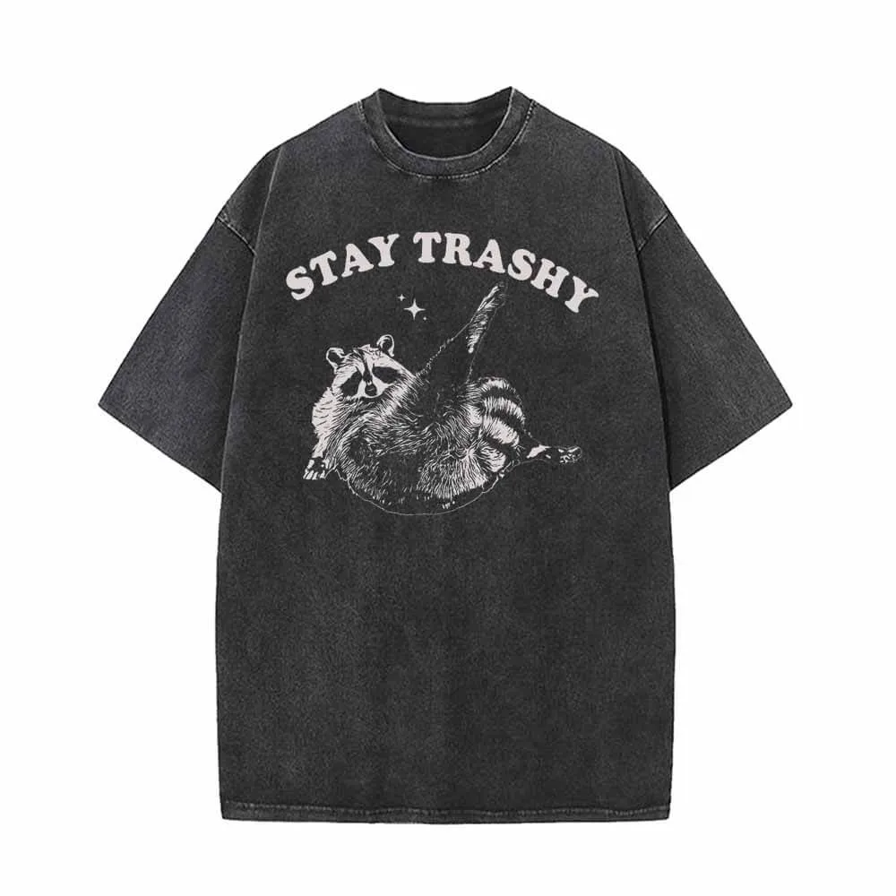 Stay Trashy Vintage Washed T-shirt sold by GTHIC