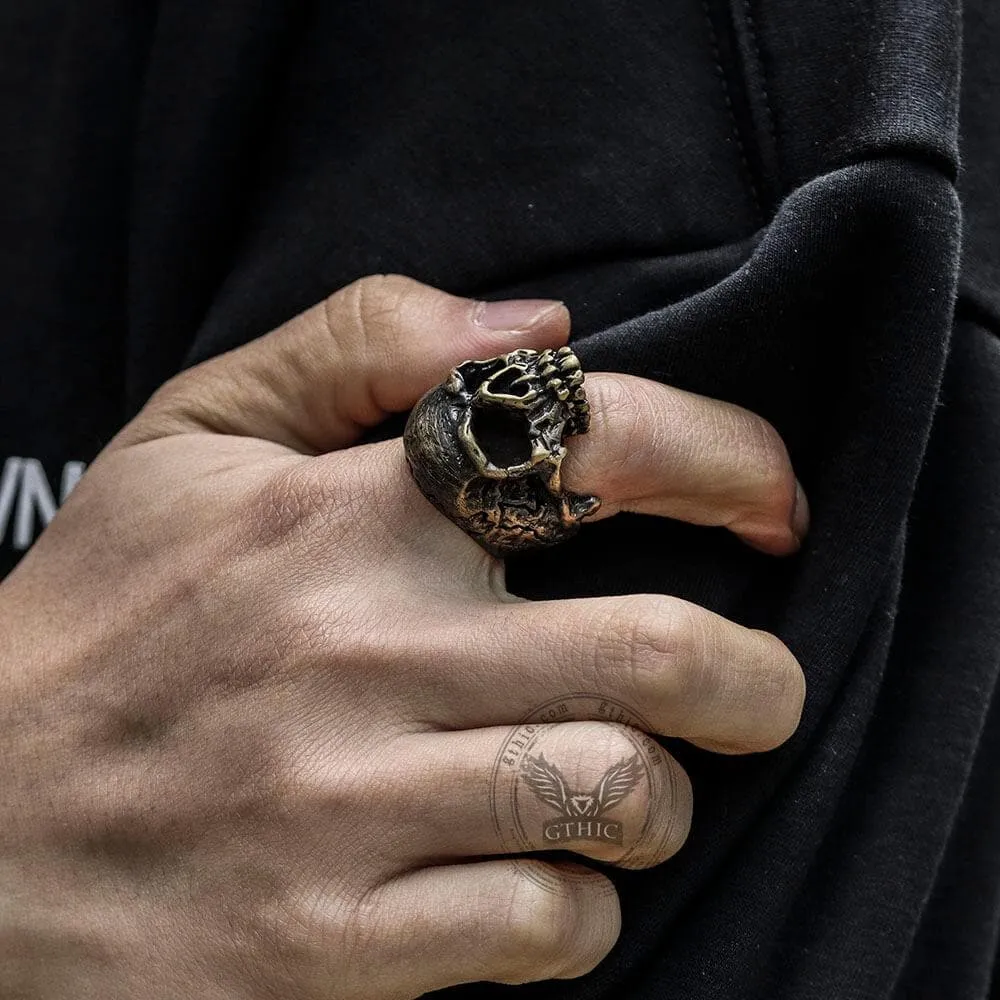Dark Pioneer Sterling Silver Skull Ring sold by GTHIC product image thumbnail 4