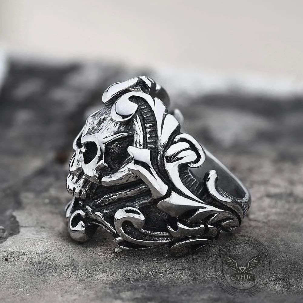 Gothic Vine Stainless Steel Skull Ring sold by GTHIC product image thumbnail 5
