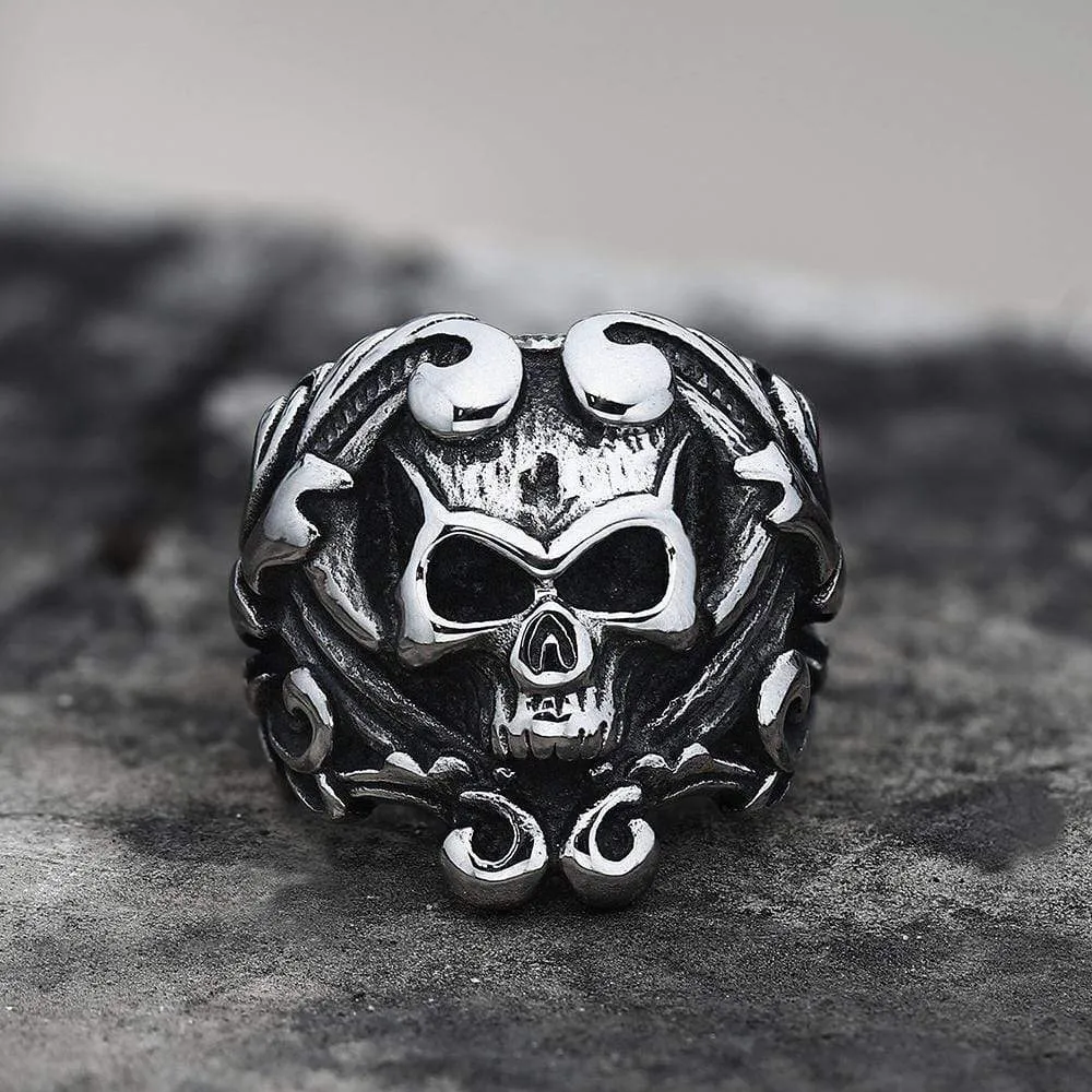 Gothic Vine Stainless Steel Skull Ring sold by GTHIC