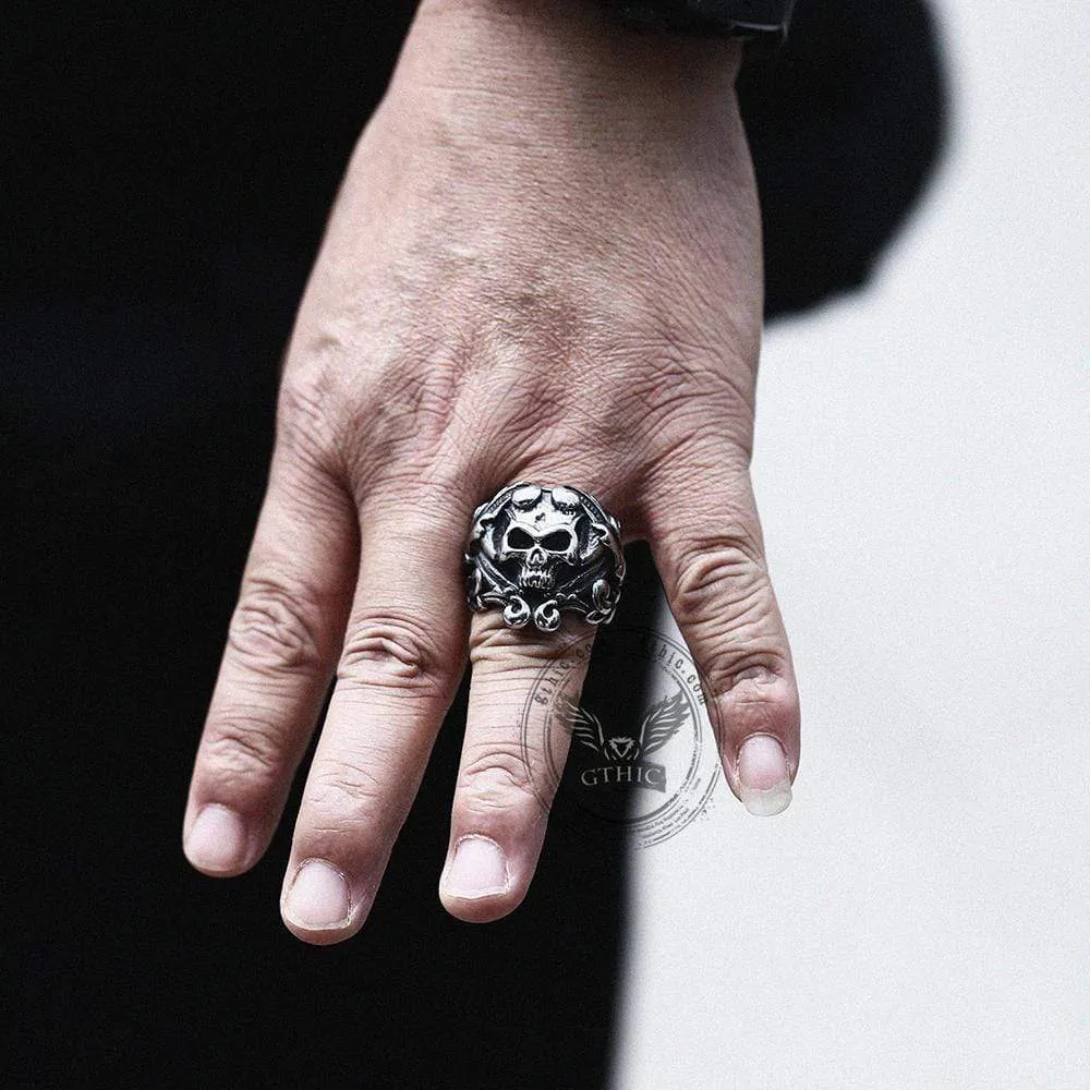 Gothic Vine Stainless Steel Skull Ring sold by GTHIC product image thumbnail 2