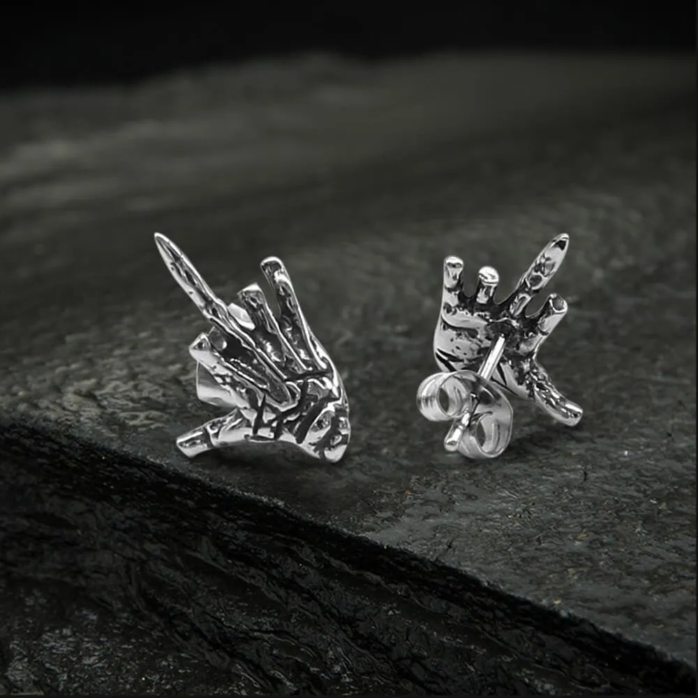 Middle Finger Ghost Hand Stainless Steel Ear Stud sold by GTHIC product image thumbnail 3