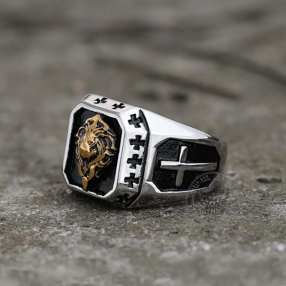 Golden Lion Stainless Steel Beast Ring sold by GTHIC product image thumbnail 3