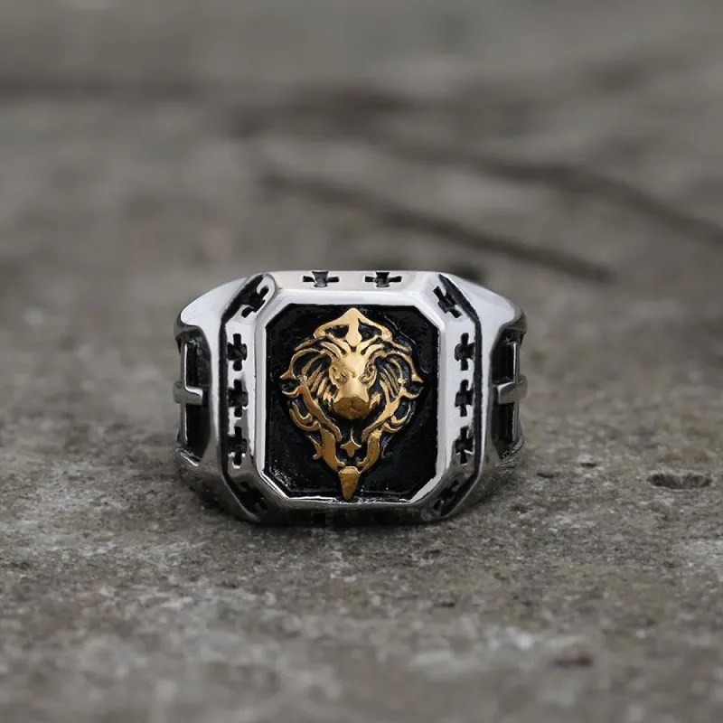 Golden Lion Stainless Steel Beast Ring sold by GTHIC
