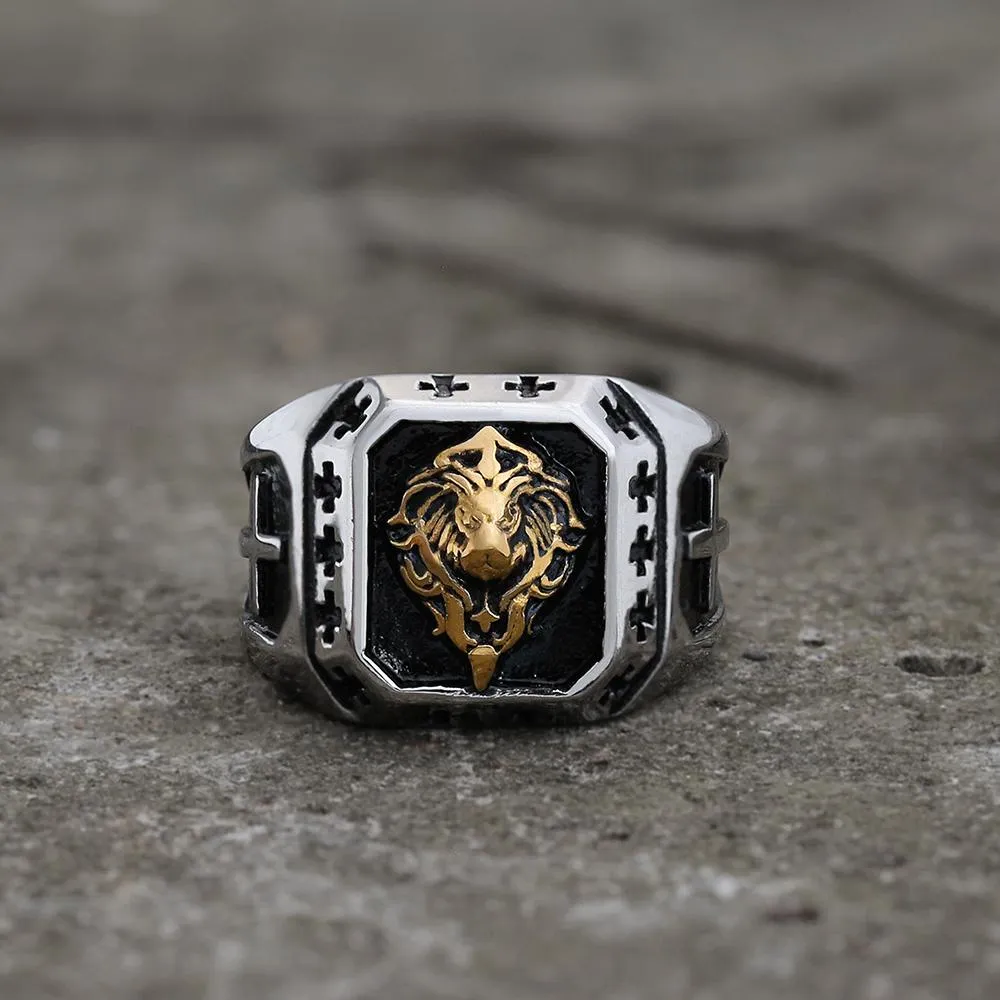 Golden Lion Stainless Steel Beast Ring sold by GTHIC