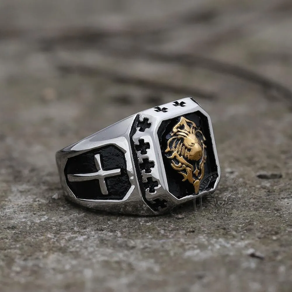 Golden Lion Stainless Steel Beast Ring sold by GTHIC product image thumbnail 4