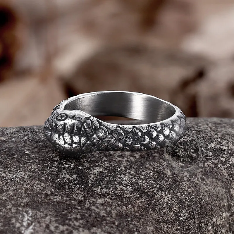 Retro Ouroboros Stainless Steel Snake Ring sold by GTHIC product image thumbnail 5