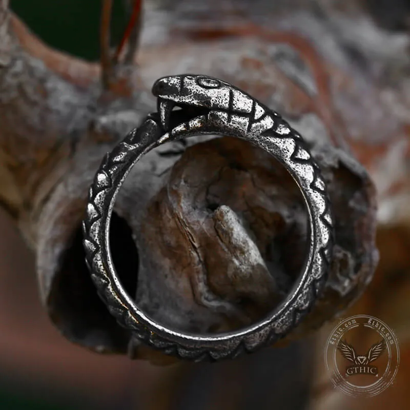 Retro Ouroboros Stainless Steel Snake Ring sold by GTHIC product image thumbnail 4