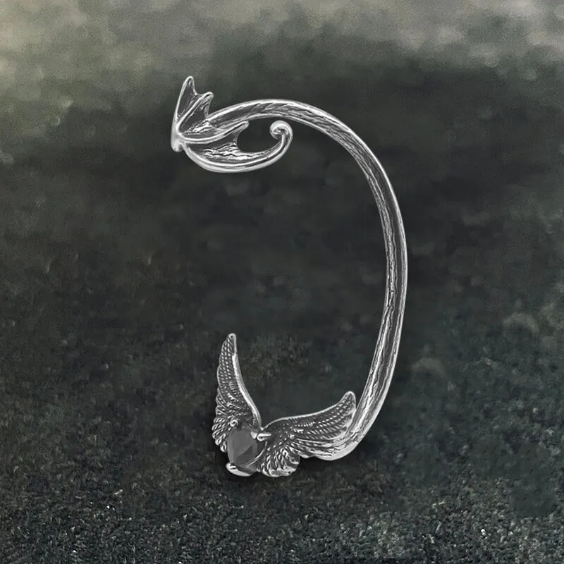 Heart Shape Zircon Devil Wings Stainless Steel Ear Cuff Earrings sold by GTHIC product image thumbnail 3