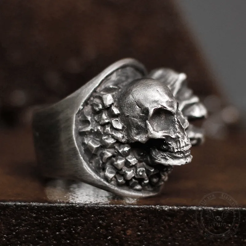Ripped Soul Sterling Silver Brass Skull Ring sold by GTHIC product image thumbnail 3