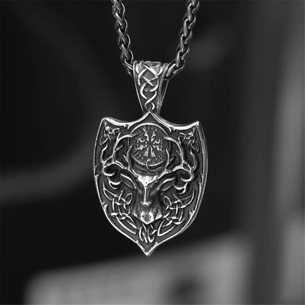 Viking Stag Vegvisir Stainless Steel Pendant sold by GTHIC