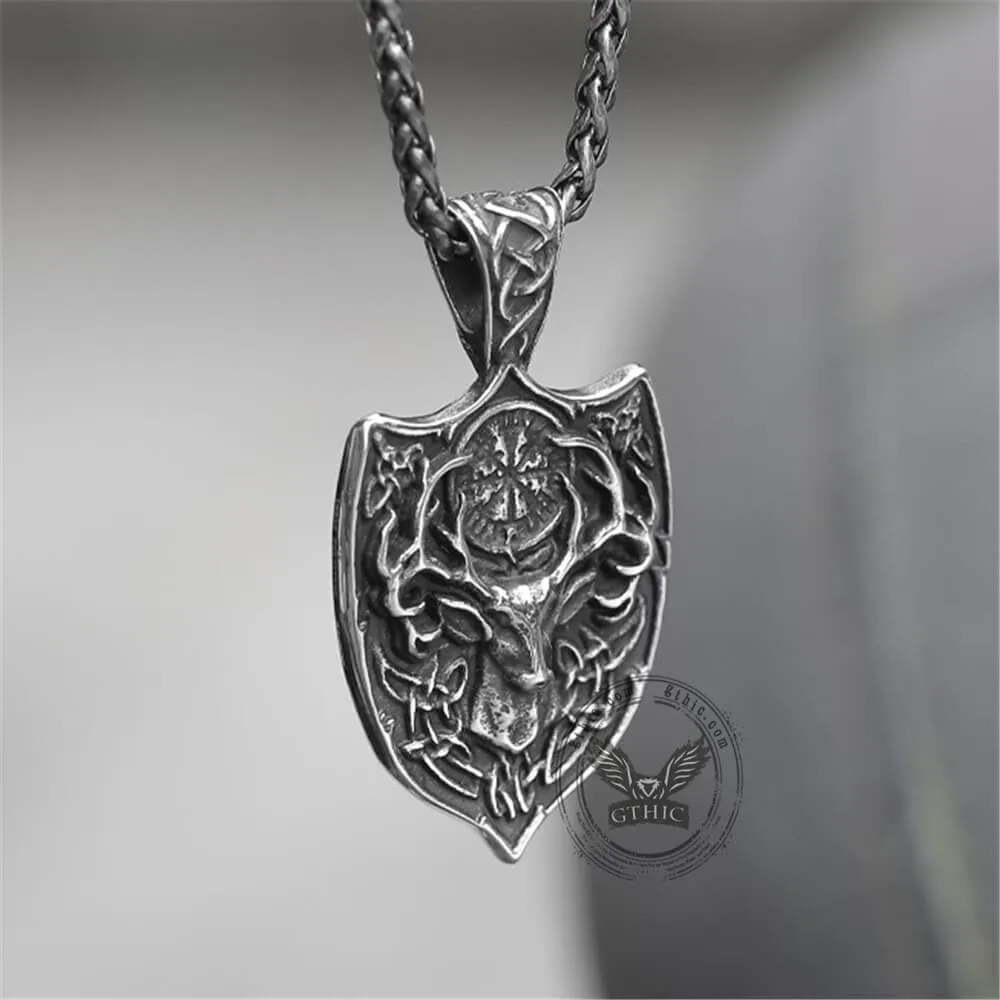 Viking Stag Vegvisir Stainless Steel Pendant sold by GTHIC product image thumbnail 5