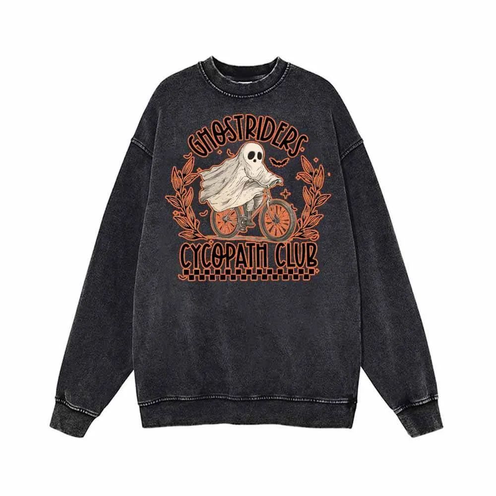 Horror Ghostriders Vintage Washed Hoodie Sweatshirt sold by GTHIC product image thumbnail 2