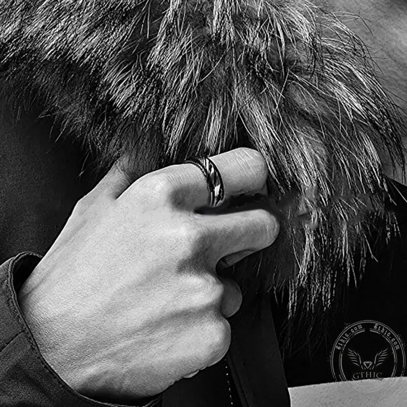 Black Step Edge Pattern Damascus Steel Ring sold by GTHIC product image thumbnail 5