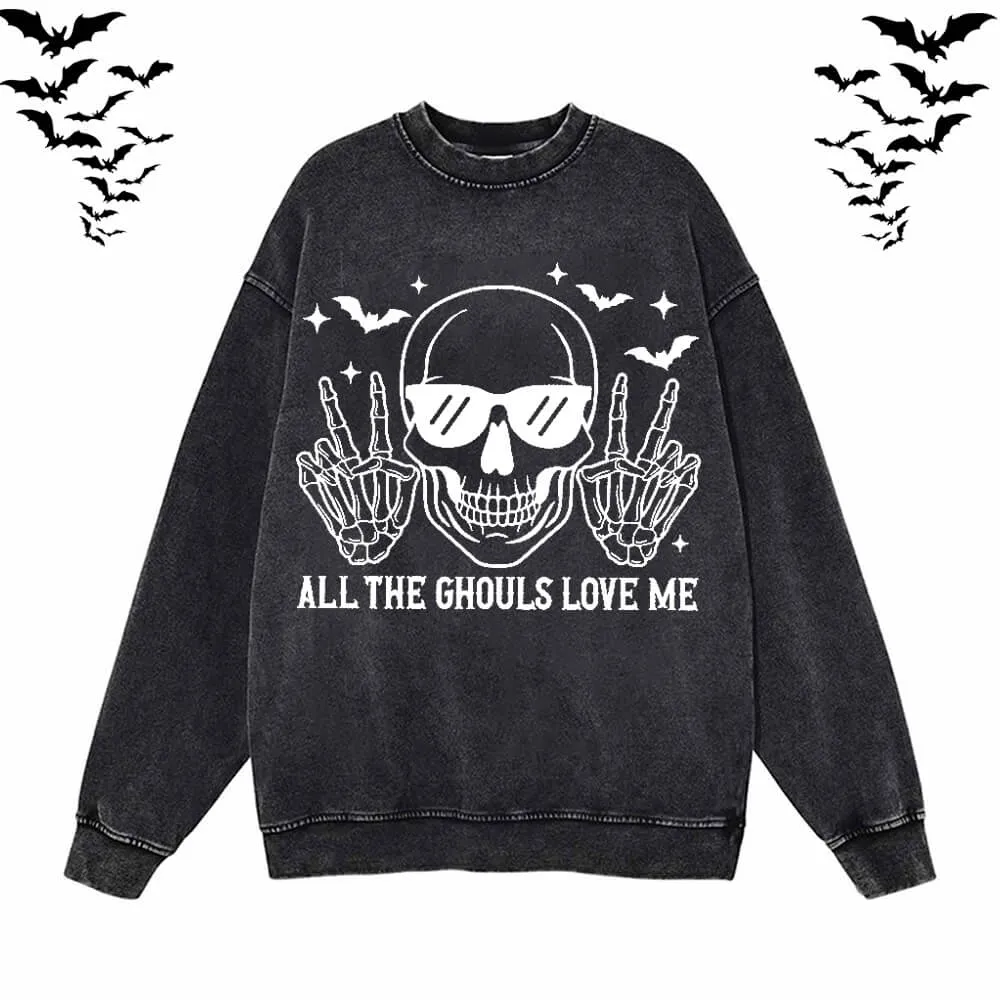 Gothic Skull Vintage Washed Hoodie Sweatshirt sold by GTHIC product image thumbnail 2