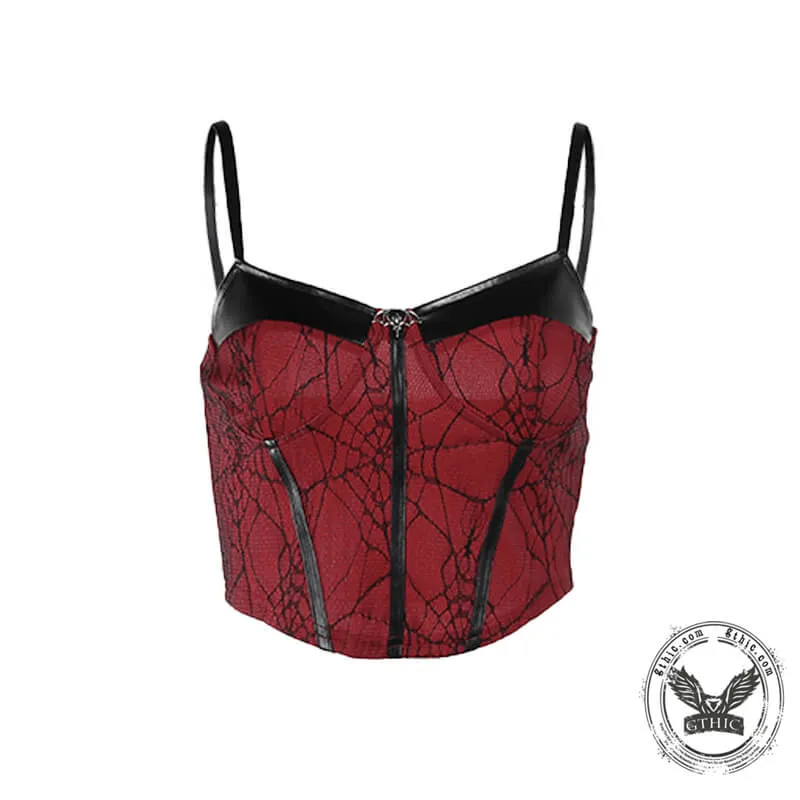 Cracked Bat Pendant Goth Strap Crop Top sold by GTHIC product image thumbnail 4