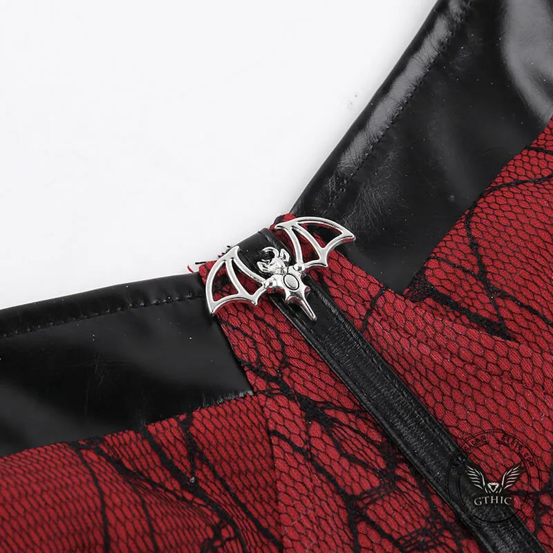 Cracked Bat Pendant Goth Strap Crop Top sold by GTHIC product image thumbnail 5