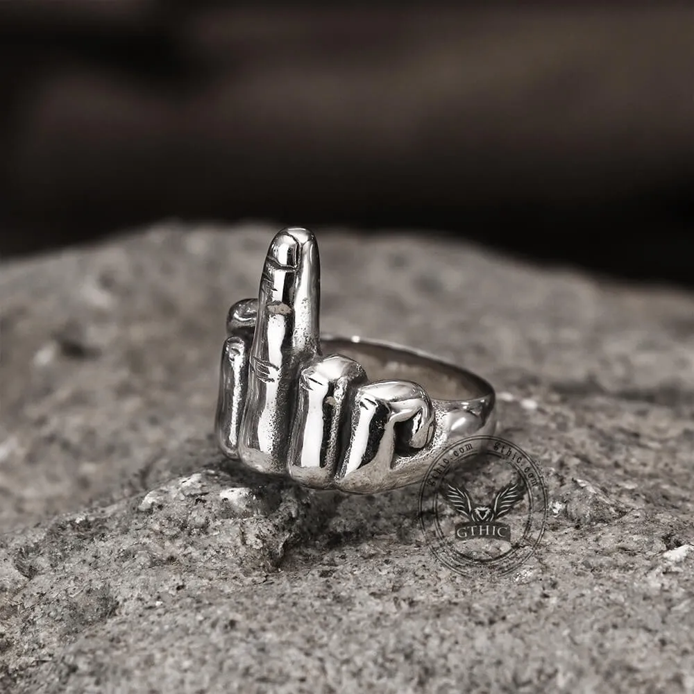 Soccer Middle Finger Stainless Steel Ring sold by GTHIC