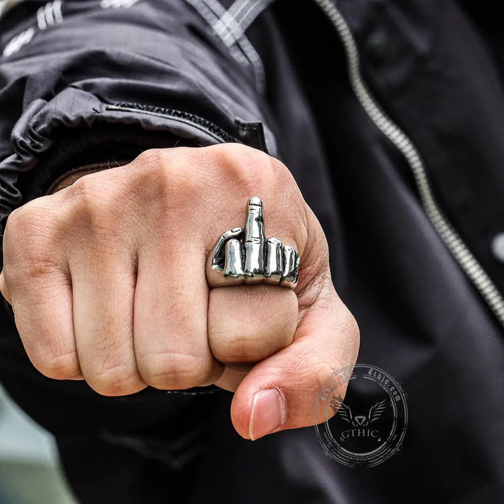 Soccer Middle Finger Stainless Steel Ring sold by GTHIC product image thumbnail 2