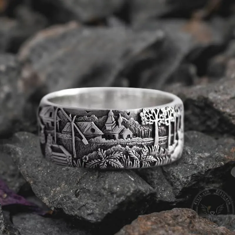 Detailed Pastoral Patterns Alloy Embossed Ring sold by GTHIC