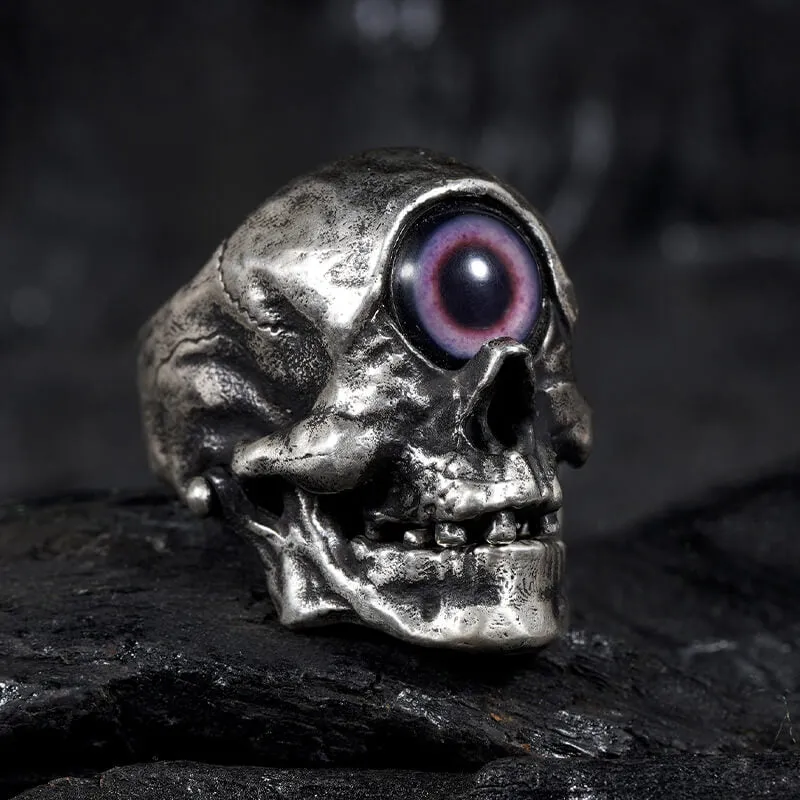 Cyclops Sterling Silver Skull Ring sold by GTHIC product image thumbnail 4