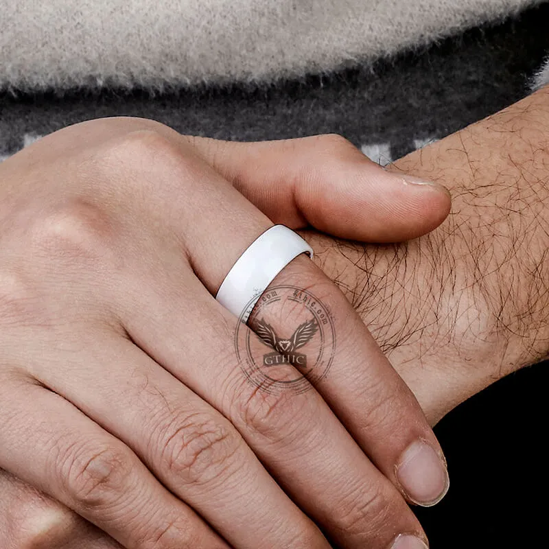 8mm Simple White Ceramic Band Ring sold by GTHIC product image thumbnail 2